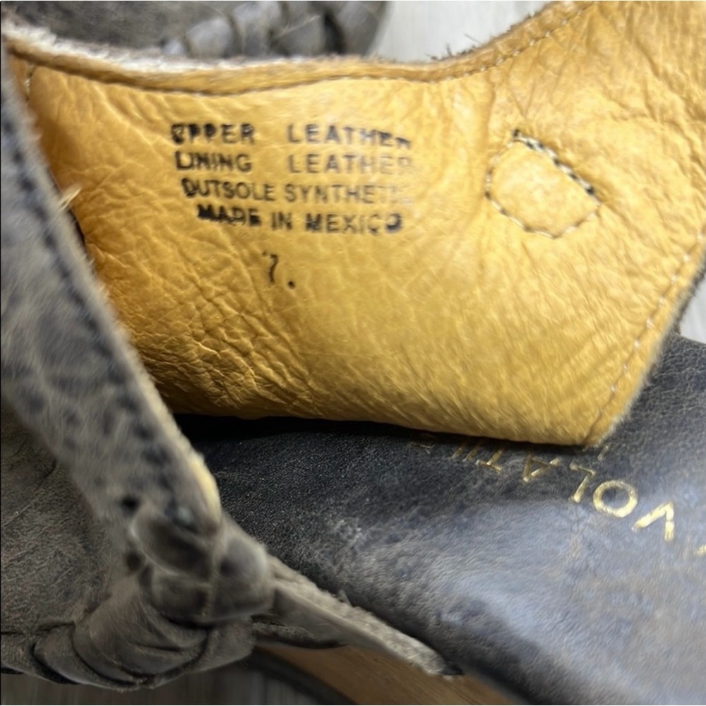 Very Volatile Dark Gray and Brown Wedge Sandals - Picture 11 of 11